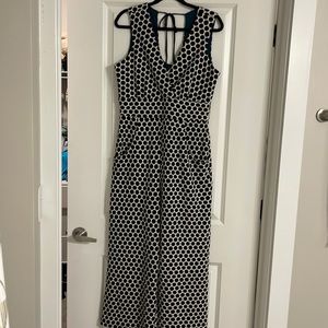 Anthropology black and white polkadot jumpsuit